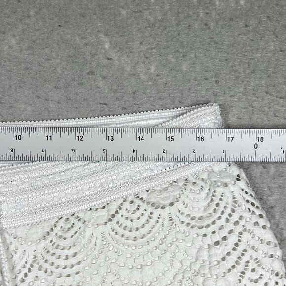 Lilly Pulitzer Claudette White Crochet Shell Drawstring Shorts Beach Cover Up L - Picture 4 of 14